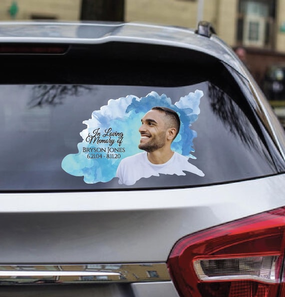 In Loving Memory Personalized Decal Loss of Loved One Car Sticker Watercolor  Memorial In Memory Of Custom Portraits Custom Photo Memorial