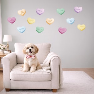Cuori di conversazione di caramelle - Adesivi murali riutilizzabili