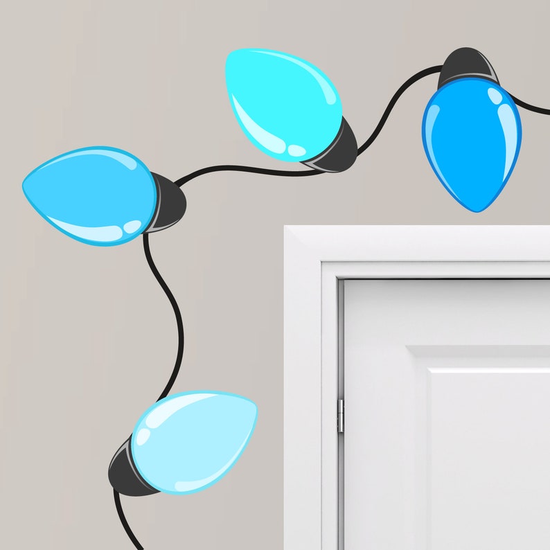 Reusable Holiday Wall Decal Big Christmas Lights for Walls Etsy