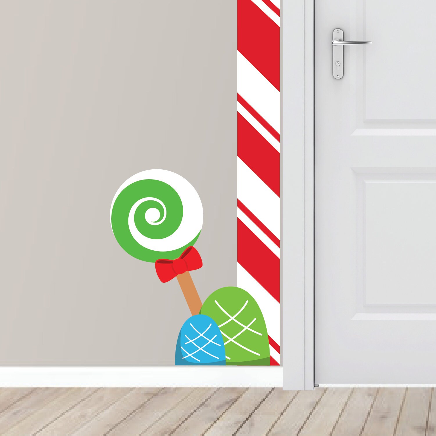 Christmas Wall Decals Elf Gingerbread House Door Doorway Hallway ...
