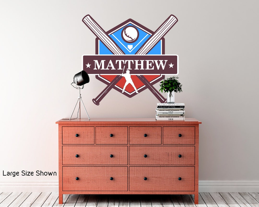 Baseball Wall Decal Custom Peel Stick Removable Wallpaper - Etsy
