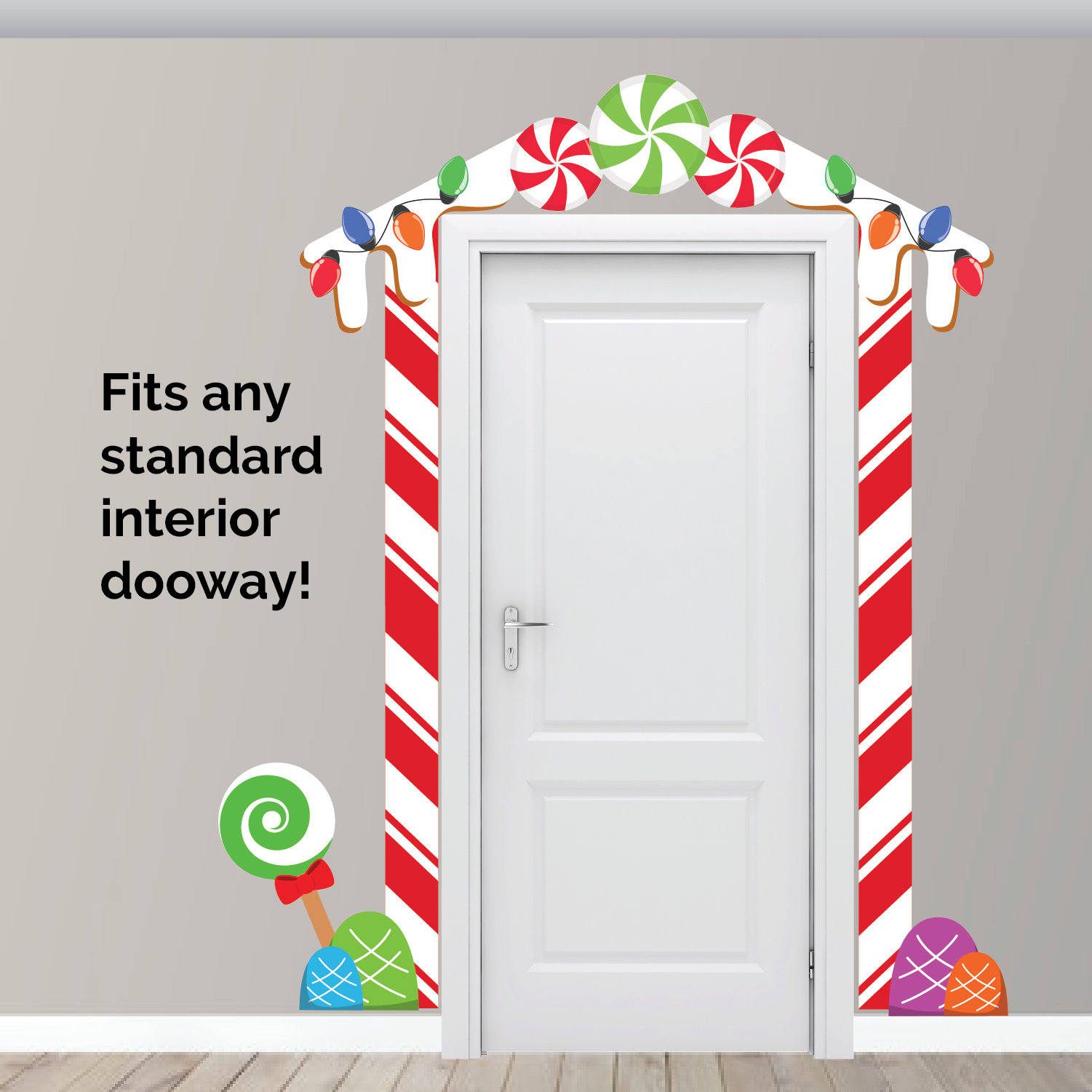 Christmas Wall Decals Elf Gingerbread House Door Doorway Hallway ...