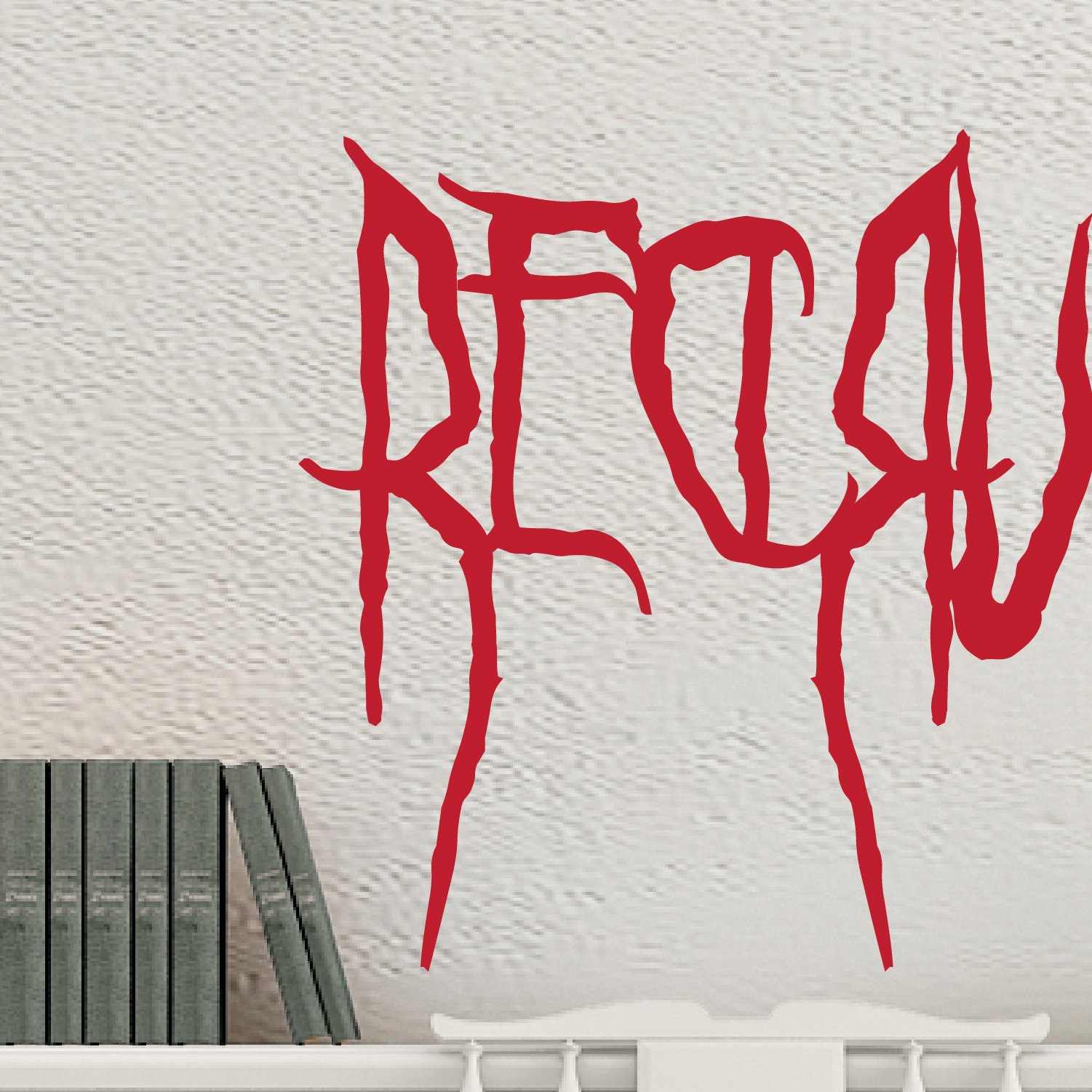 Redrum Writing REDRUM Halloween Party Decoration Wall Decal Halloween Decor Creepy ...