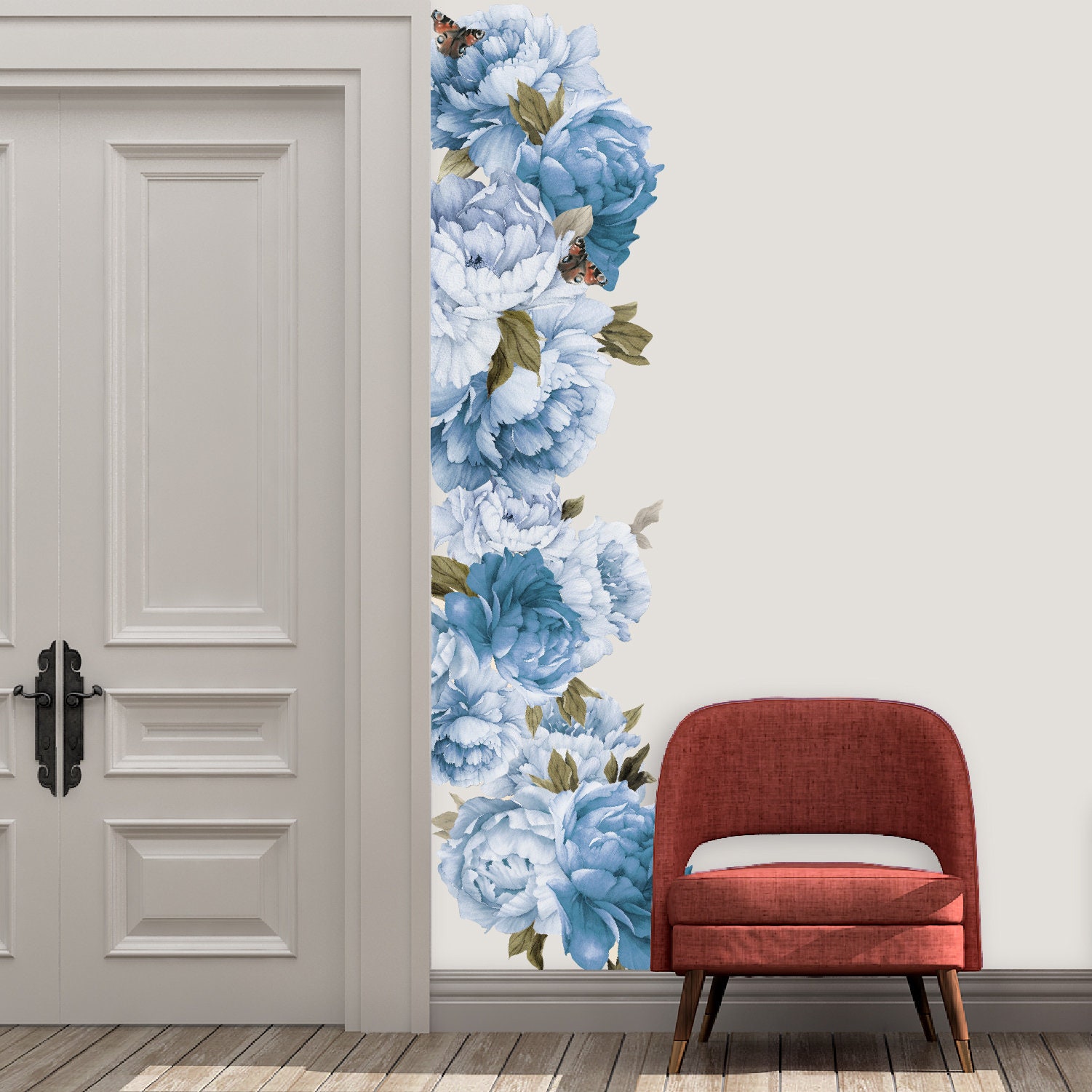 Peonies Wall Decals Large Peony Flower Wall Stickers Floral Wallpaper ...
