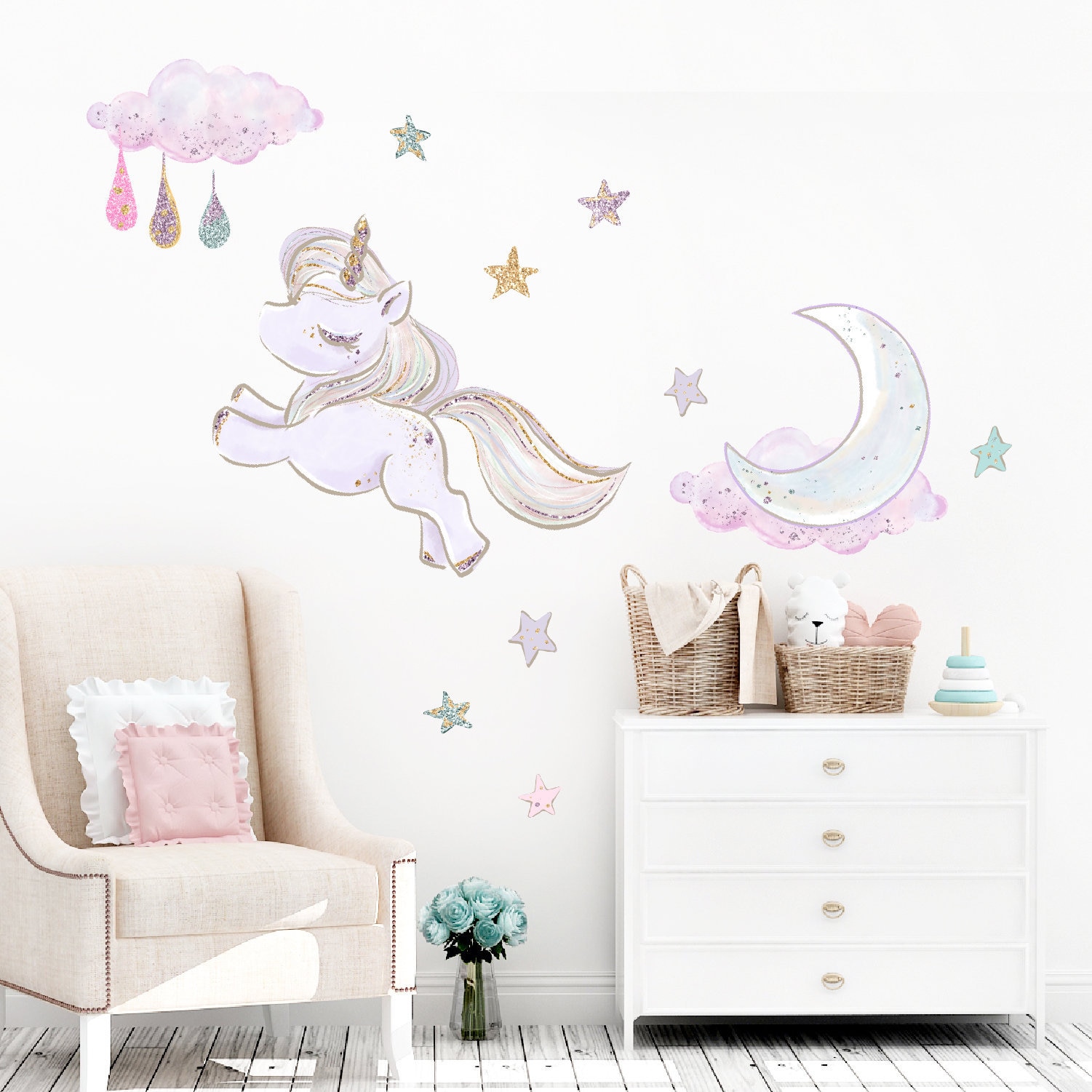 Unicorn Wall Decal - Removable Reusable Fabric Wall Sticker – Picture  Perfect Decals