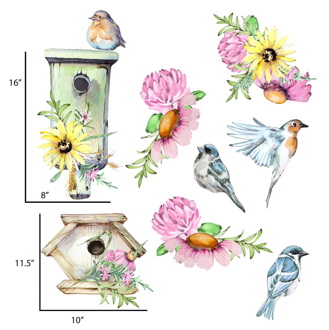 Bluebird Birdhouse Wall Decals Blue Jay Bird Nest Sparrow Etsy