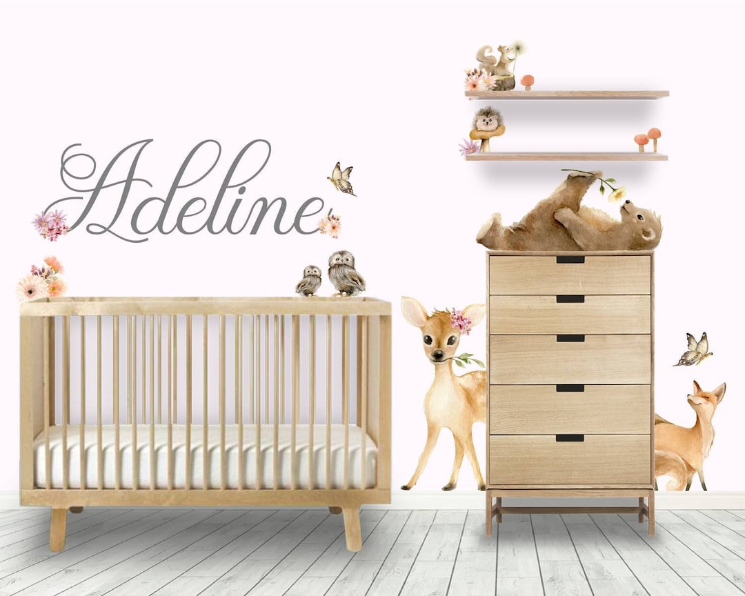 Woodland Animal Removable Wall Decals Wallpaper Stickers Nursery Baby Room Girls Bedroom Wall