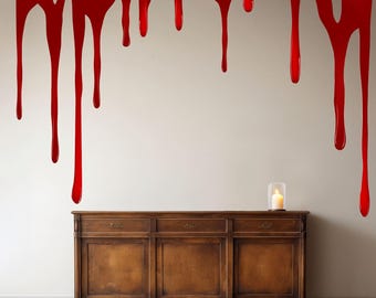 Large Blood Drips Halloween Wall Decal Party Decoration Halloween Decor Spooky Blood Drips Reusable Wall Stickers