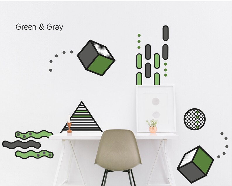 Graphic 80s 90s Design Removable Peel &amp; Stick Wall Decals