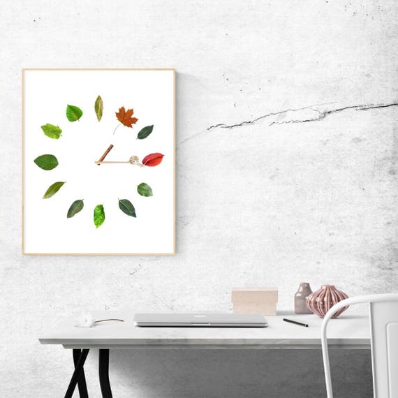 Natural Clock. Nature Wall Art. Nature Poster. Two High Etsy