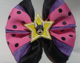 Black Polka Dot Puppy Love Hair Bow