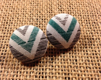 V Up - Fabric Button Earrings