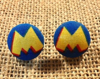 Mickey Inspired - Fabric Button Earrings