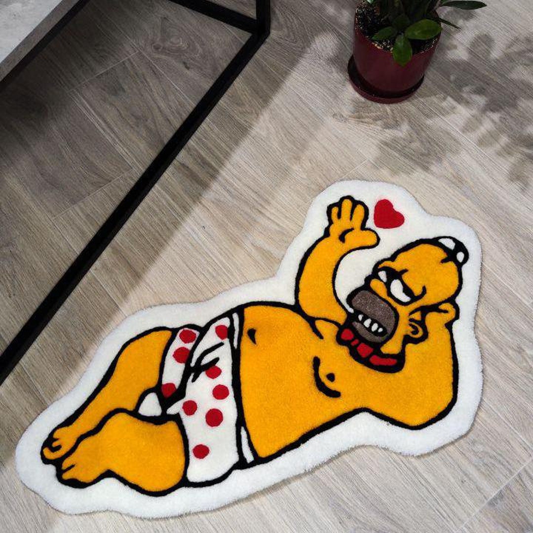 Funny Tufted Rug - Simpson Dopamine Decor | Handmade Wool Rug for ...