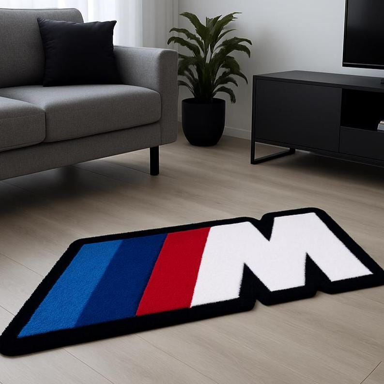 Tufting Rug Bmw BMW M Sport Rug for Men Bedroom β Tufted Car Rug, Motorsport Room Decor ...