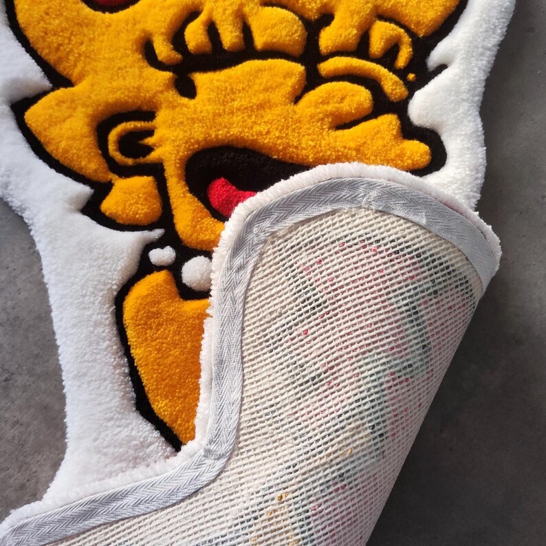 Funny Cartoon Rug for Bedroom | Hand Tufted Irregular Shag Rug | Small ...