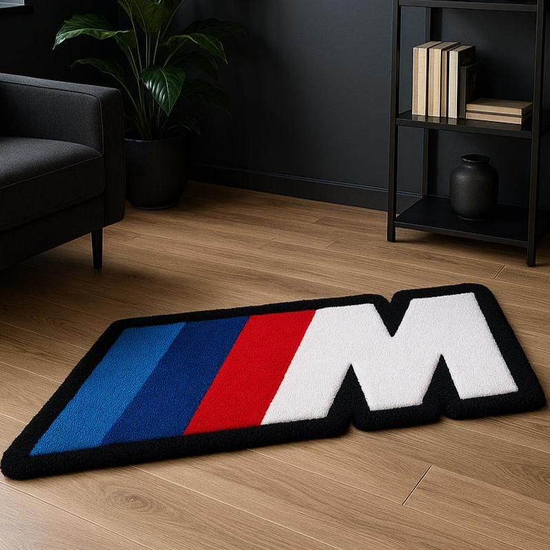 Tufting Rug Bmw BMW M Sport Rug for Men Bedroom β Tufted Car Rug, Motorsport Room Decor ...