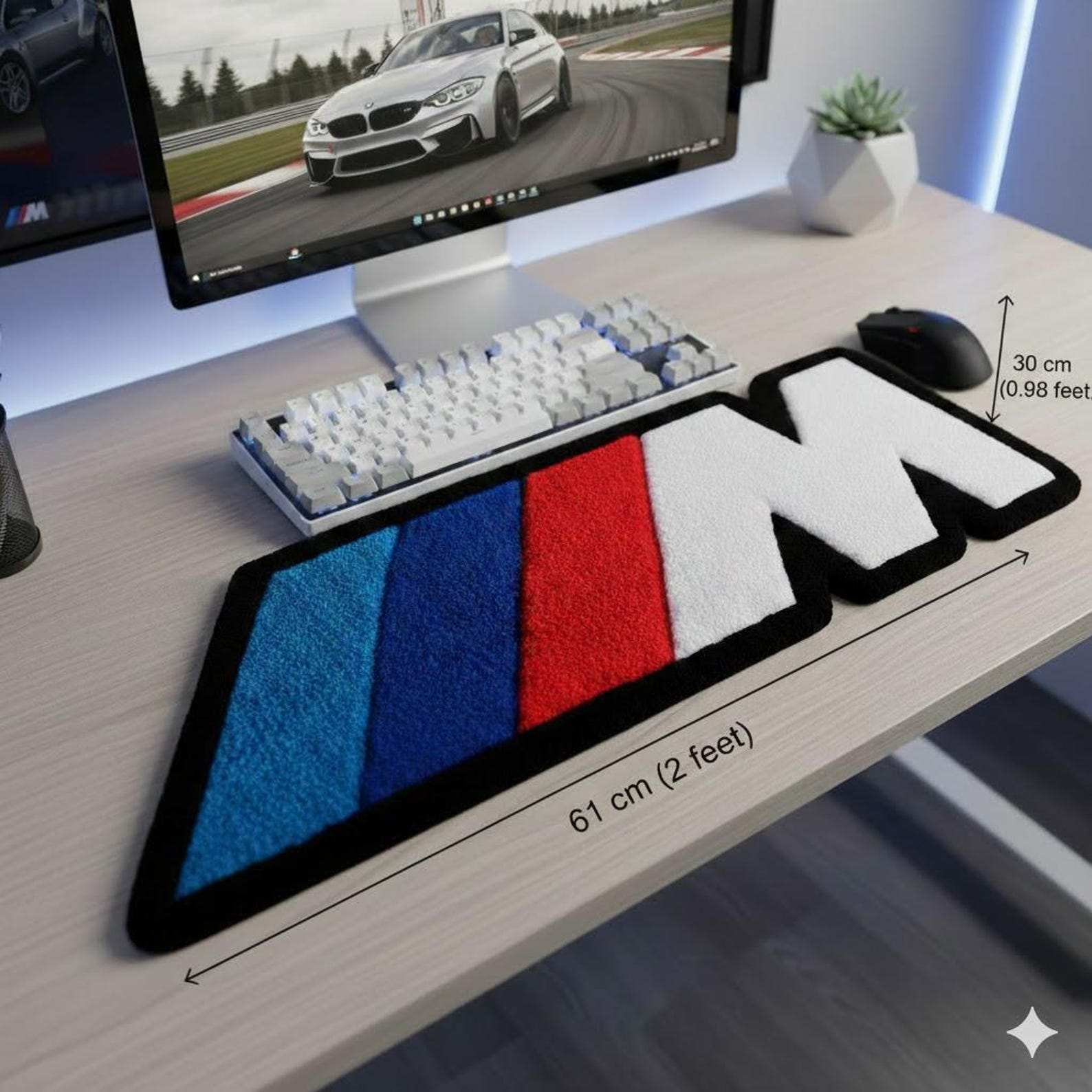 Tufting Rug Bmw BMW Desk Rug β Small Tufted Keyboard Mat for Car Lovers | Custom BMW ...