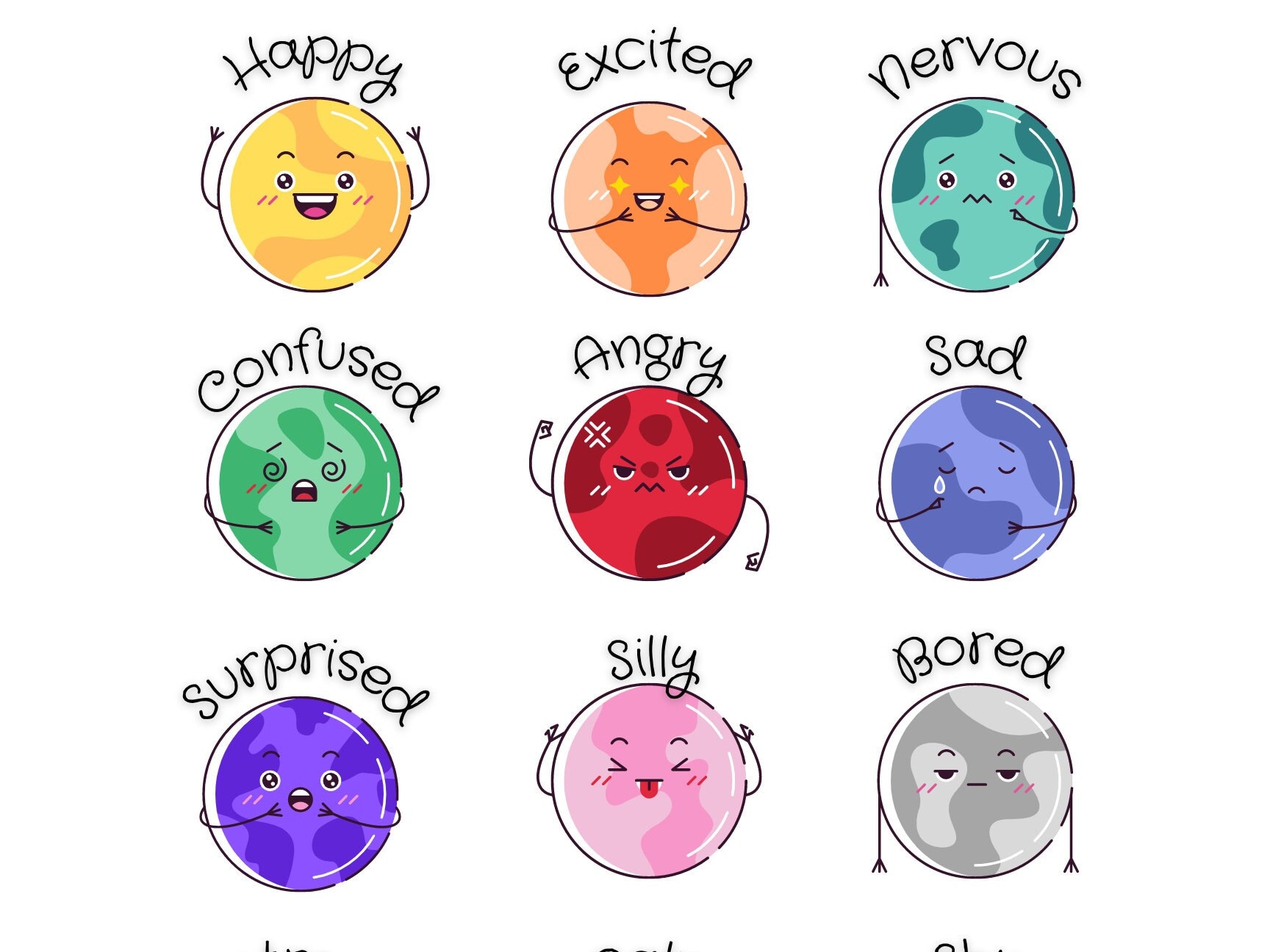 Printable Feelings Poster for Kids, Printable Feelings Chart, Mood ...