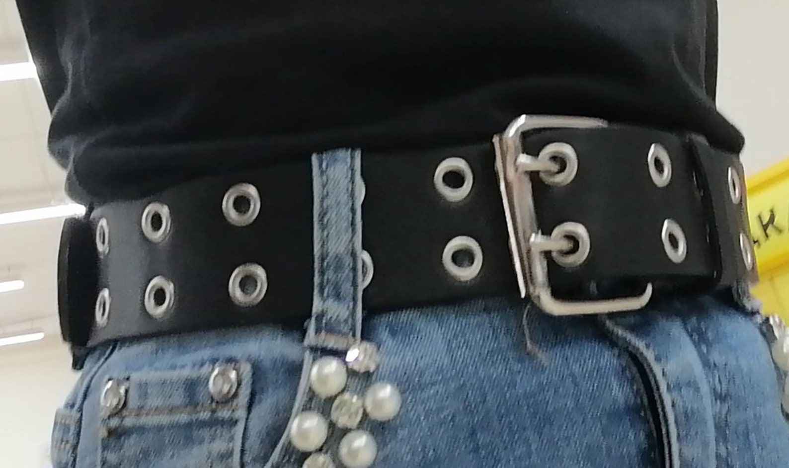 Black Leather belt Grommet belt Belt for woman Belt Belt for Etsy