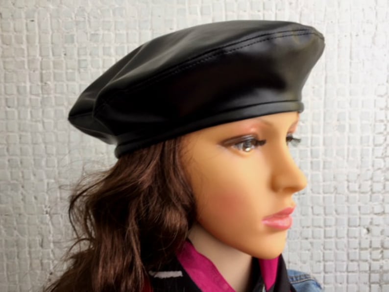 Leather Beret Leather Hat 
