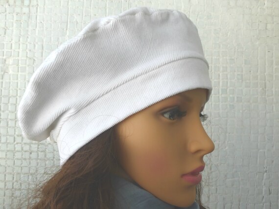 cream beret hat