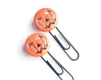 Jack O Lantern planner paper clip set