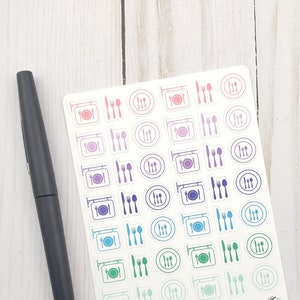 Lunch and dinner planner stickers, Lunch, Brunch, Eat out, Dinner stickers, planner stickers, functional stickers
