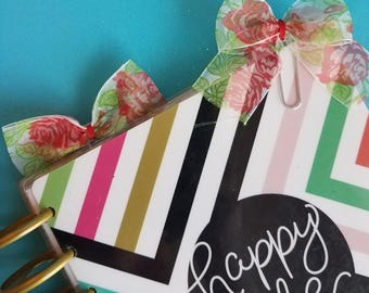 Rose planner clip bow set