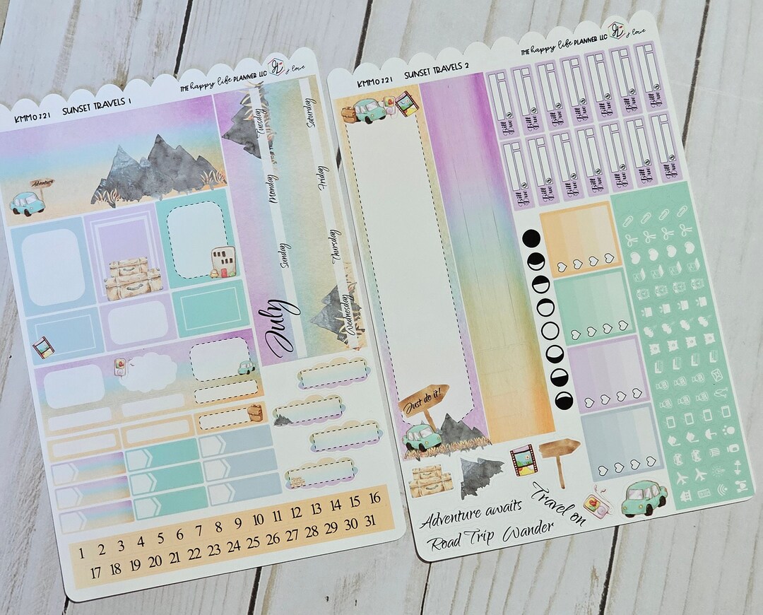 JULY MINI Monthly Planner Sticker Kit, MINI Happy Planner Sticker Kit ...