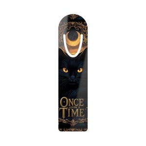 Mystical Cat Bookmark - Once Upon a Time, Reading Gift, Cat Lover Accessory, Literary Keepsake, Gothic Decor