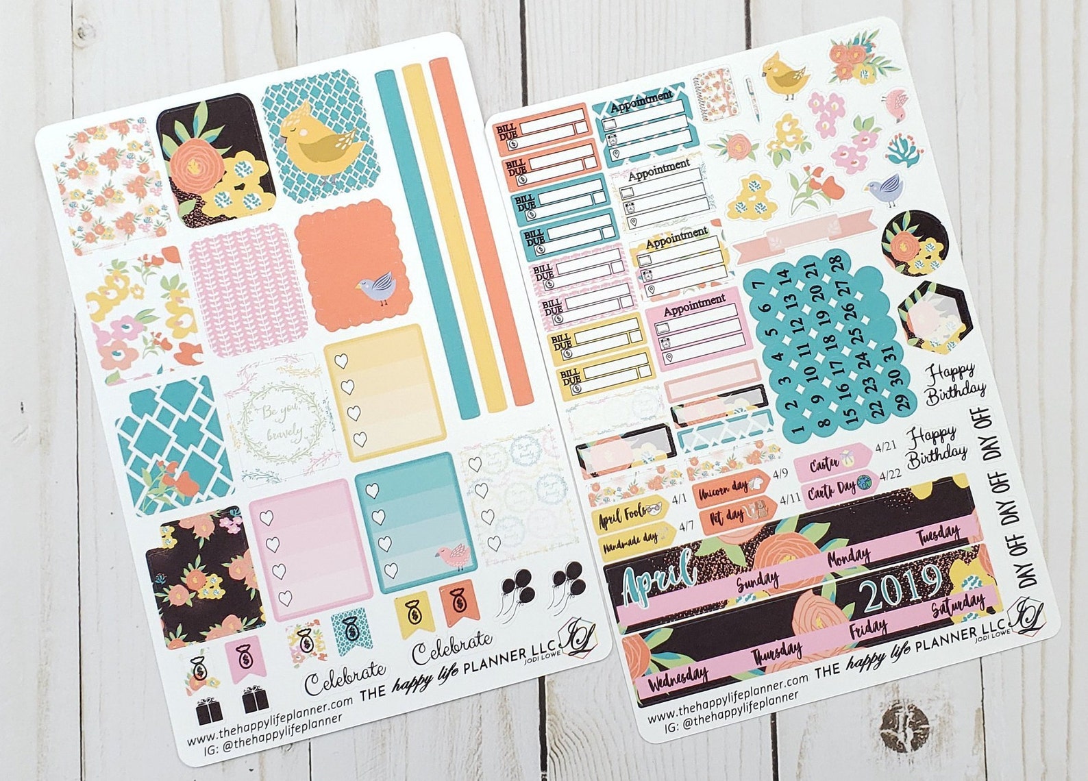 APRIL MINI Monthly Planner Sticker Kit, MINI Happy Planner Sticker Kit ...