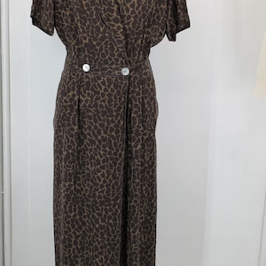 Vintage Robbie Bee Silk Women&#39;s Dress Size 10 Color Beige/Brown Two Side Pockets Silk Midi Dress
