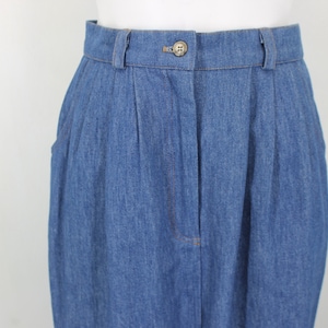 SHANON YOUNG Women's Sportswear denim SKIRT size 6 color Blue Back Slit four Pockets Long