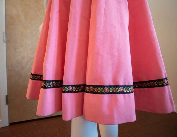 Neon pink '70s folk dress | Vintage A-line midi w… - image 5