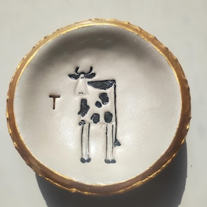 Cow Ring Dish/Personalized Ring Dish/Jewelry Dish/Bridesmaids Gift/Engagement Gift/For Her/ For Him/Trinket Dish/Birthday Gift