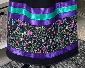RIBBON EMBROIDERY SKIRT 
ブラック　
Sサイズ Lot - A GROUP OF FOUR CHINESE EMBROIDERED SILK RIBBON SKIRT