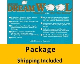 WOOLTHPK Dream Wool Batting (Package, Throw 60 in. x 60 in.)  shipping included*