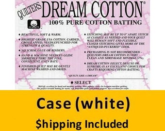 W4Q Dream Cotton White Select Batting (Case(6), Queen  93 in x108 in) shipping included*