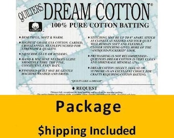 N3KPK Dream Cotton Natural Request Batting (Package, King 120 in x 120 in) shipping included*