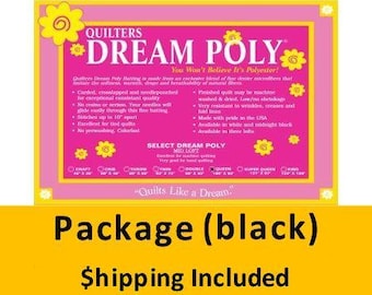 BP4TWPK Dream Black Poly Batting (Package, Twin 72 in x 93 in) shipping included*