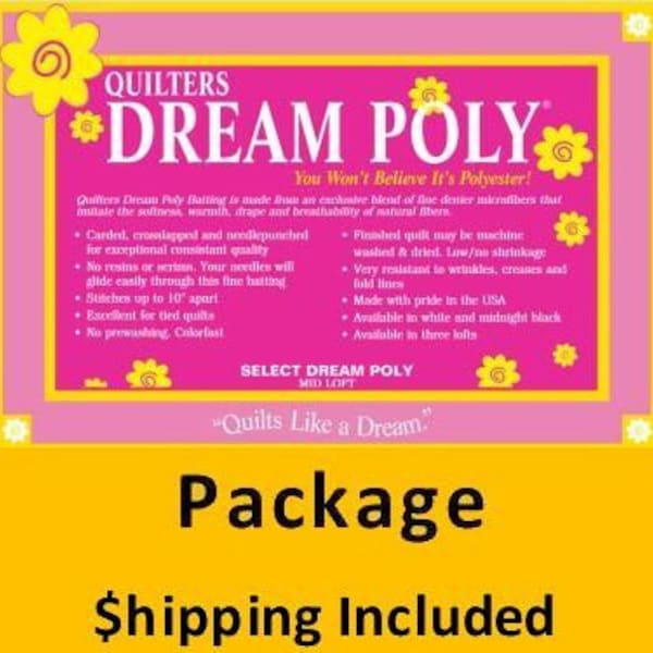 P4THPK Dream Poly Select Batting (Package, Throw 60 in x 60 in) shipping included*