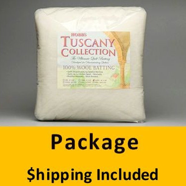 TW60 Hobbs Tuscany Washable 100% Wool Batting (Package, Throw 60 in x 60 in) shipping included*