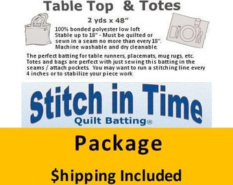 TT72 Stitch In Time Table Top & Totes Batting (Package,  48 in x 72 in) shipping included*
