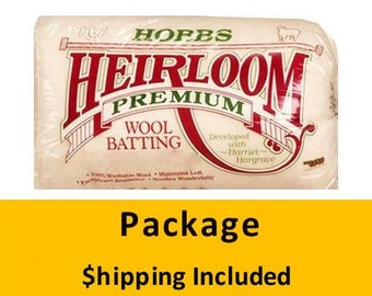 WL120 Hobbs Heirloom Premium Washable Wool Batting (Package, King 120 in x 120 in) shipping included*