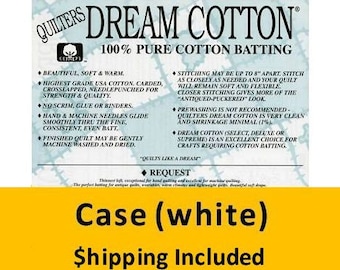 W3D Dream Cotton White Request Batting (Case(8), Double  93 in x 96 in) shipping included*