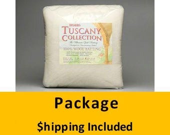 Hobbs Tuscany Washable Wool Batting – 100% Wool Quilt Batting | Machine Washable | Soft Loft | TW60