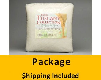 TW96 Hobbs Tuscany Washable 100% Wool Batting (Package, Queen 96 in x 108 in) shipping included*