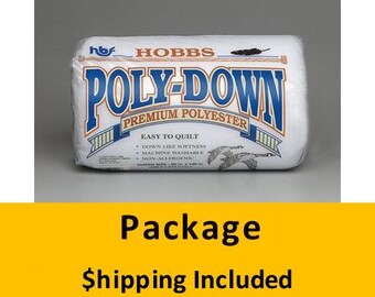 PD72  Hobbs Polydown Batting ( Package, Twin 72 in. x 90 in.) shipping included*