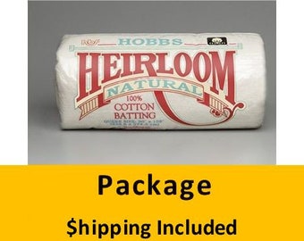 HNS36 Hobbs Heirloom 100% Natural Cotton w/ Scrim (Package, 1 yd x 45 in) shipping included*